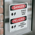 thumbnail image 4 of Cable Buried Here Bilingual OSHA Danger Vinyl Decal Label 5 Inch x 3.5 Inch - 5 Pack, 4 of 6