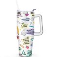 thumbnail image 2 of 40oz Gifts Stainless Steel Flip Straw Tumbler Spill Proof Travel Cup Double Wall Vacuum Insulated Coffee Mug with Handle, 2 of 6