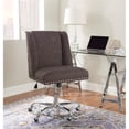 thumbnail image 2 of Linon Chaise de Bureau Draper avec Base Chromée et Roulettes en Métal, Gris Charbon, 2 of 17
