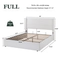thumbnail image 6 of Amolife Full Size Lift Up Storage Bed Frame With Upholstered Wingback Headboard, Hydraulic Support, No Box Spring Needed, White, 6 of 11