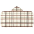thumbnail image 5 of Yayeee Kids Hooded Towel with Hand Pockets Beach Soft Absorbent Bath Wrap 50 x 23.5 inch, Cream Plaid, 5 of 5