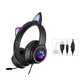 thumbnail image 1 of ULTREND Casque de Jeu à DEL Chat Lumineux RVB pour Appareils Mobiles/console de Jeu/PC/ordinateur Portable avec Réduction du Bruit et Casque Filaire avec Microphone Détachable. (Noir), 1 of 5