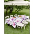 thumbnail image 5 of 54x80 Inch Outdoor Tablecloth with Umbrella Hole Zipper Rectangle Pink Purple Blooming Floral Rectangular Tablecloths Outside Waterproof Summer Botanical Patio Table Cloth Cover for Picnic Party, 5 of 8