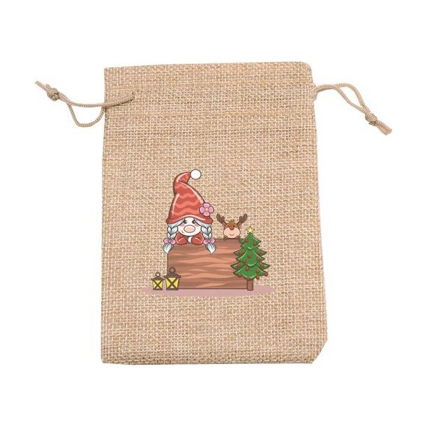Bolsas de regalo de Navidad con Material de yute para Papá Noel, bolsitas de tela de 10cm x 14cm, 50 unidades por lote, novedad de 2023