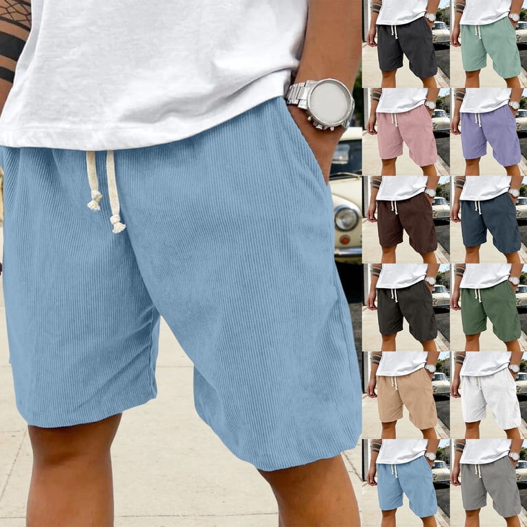 FUZHIQ Men's Gym Shorts 9 Inch Inseam Comfort Stretch Black Shorts