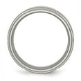 thumbnail image 3 of Auriga Fine Jewelry Titanium Center Block Design 8mm Ridged Edge Band for Men Size 6.5, 3 of 6