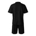 thumbnail image 7 of CIENVNSTG Mens Sets 2 Piece Outfits Polo Shirt Short Sleeve Beach Shorts Set Summer Loose Streetwear Sport Basic Fashion Clothing Set Black 2XL, 7 of 7