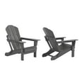 thumbnail image 4 of WestinTrends Malibu 3-PC Outdoor Patio Plastic Adirondack chair set with Coffee table ( 2 seater ), Gray, 4 of 12