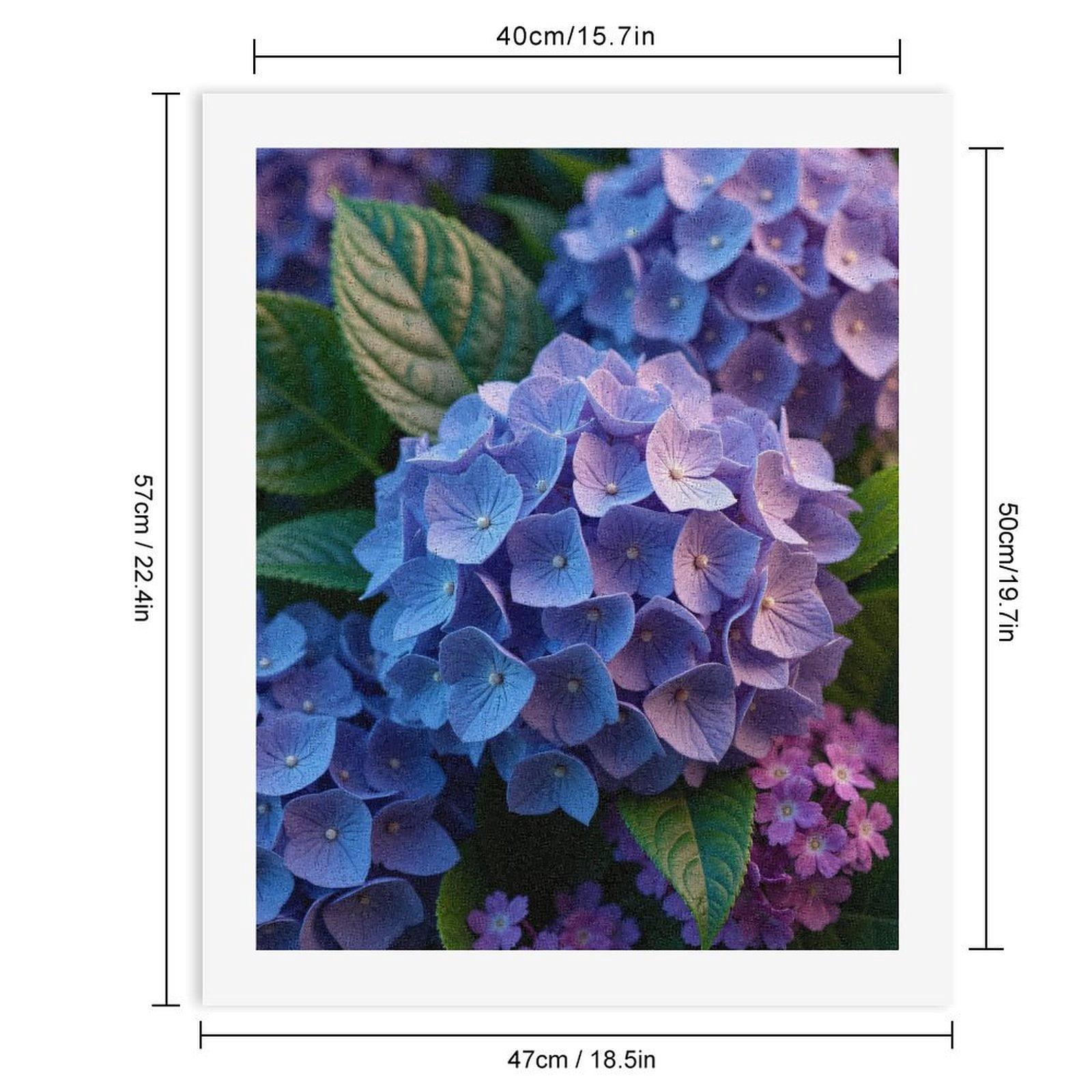 Paint By Numbers Kit for Adults Beginner - Purple Blue Blossoms Garden Scene DIY Canvas Painting Kits for Adults, Frameless Paint By Number for Adults for Home Wall Decor 16x20 Inch