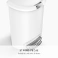 thumbnail image 3 of simplehuman Kitchen Trash Can, 13 Gallon Plastic Step Garbage Bin with Secure Slide Lock Lid, White, 3 of 9