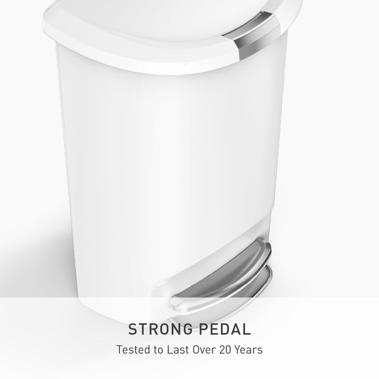 simplehuman, Kitchen Trash Can, 50 Liter, White with Locking Lid