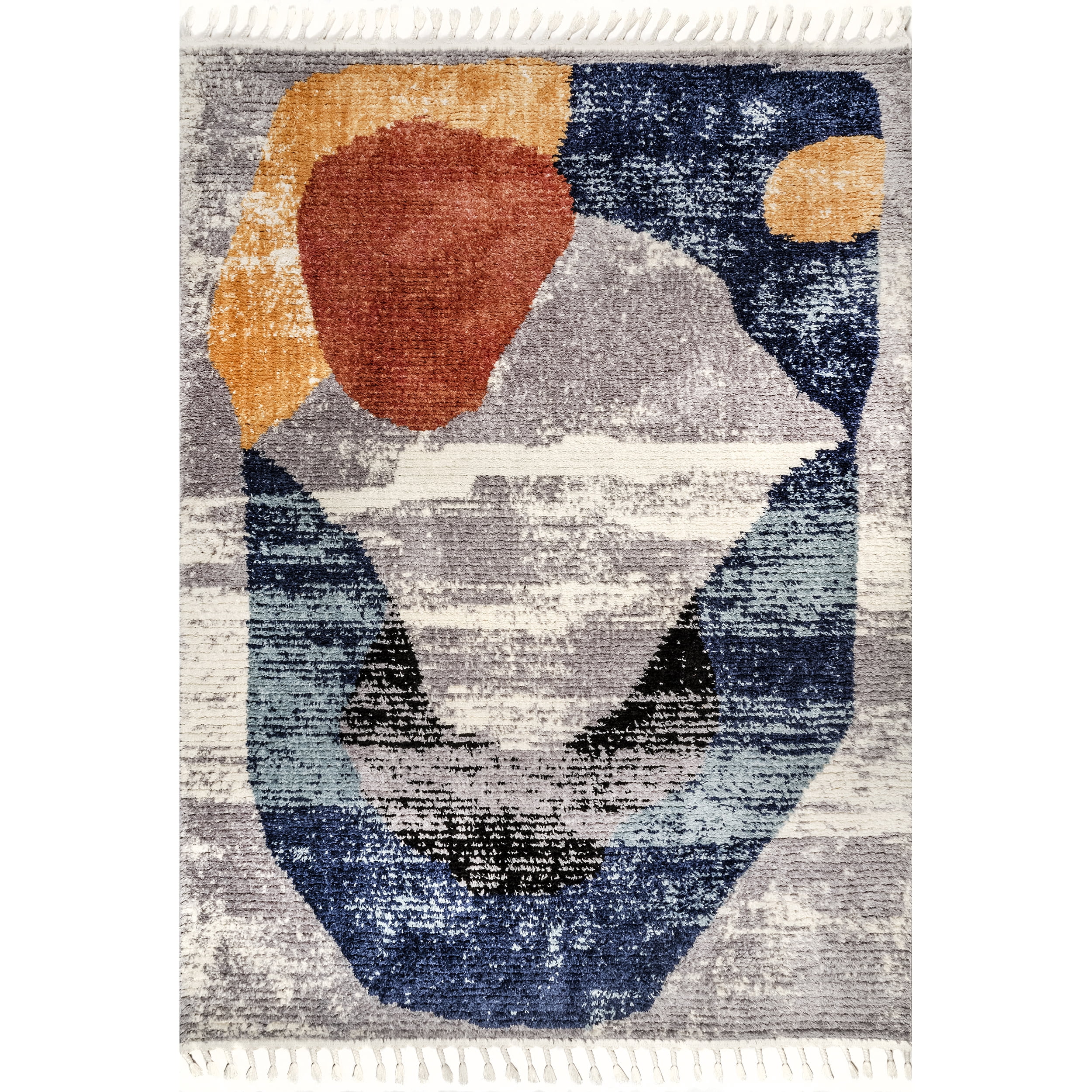 nuLOOM Hilary Shaggy Abstract Tassel Area Rug, 5' 3" x 7' 7", Blue
