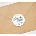 thumbnail image 4 of Darling Souvenir Round Calligraphy Save The Date Stickers Wedding Personalized Bride Groom Names And Date Envelope Seals 45 Pcs, 4 of 4