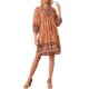thumbnail image 1 of Vestido de verano bohemio para mujer INSPIRE CHIC, casual, de manga 3/4, corto, estilo babydoll, con estampado floral, fluido, vestido de playa, color naranja, 1 of 6
