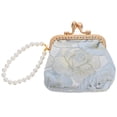 thumbnail image 1 of CIMAXIC Wedding Vintage Floral Pattern Women Purse Embroidered Clutch Purse Tea Party Accessory Elegant Evening Bag With Fake Pearl Strap For Weddings And Formal Parties,4.53"X4.33"X1.57", 1 of 5
