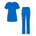thumbnail image 1 of Adar Indulgence Jr. Fit Womens Scrub Set - Enhanced V-Neck Top/Multi Pocket Pants - 4400P - Royal Blue - S, 1 of 7