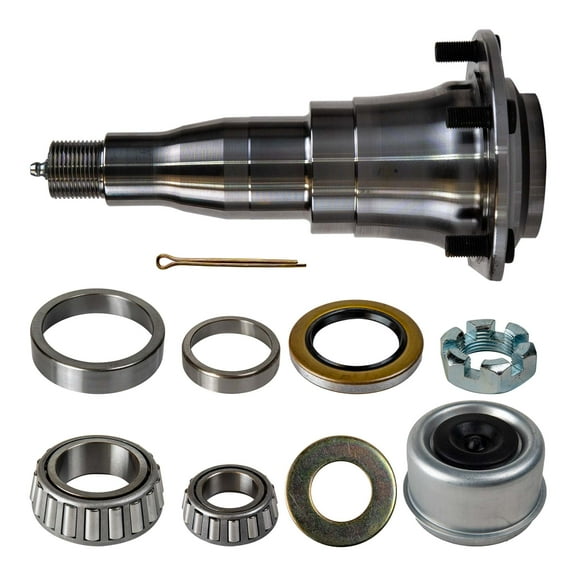 #42 Weld-On Spindle With Flange for 7000 lb Trailer Axles - 2 1/4" Diameter, Spindle Kit