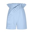 thumbnail image 5 of up to 60% off Gifts Usmixi Summer Shorts for Women Cute Ruffler Trim High Waist Solid Short Pants Plus Size Lightweight Comfy Straight Shorts Sky Blue m, 5 of 7