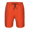thumbnail image 4 of Wukai Orange Print Beach Trunks with Compression Liner Swimsuit Quick Dry Beach Sports Shorts with Pocket-Small, 4 of 8