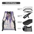 thumbnail image 4 of Rateoe Lavender Blooms Window Pattern Durable Student Backpack Laptop Bag- Ergonomic Design, Waterproof Twill Fabric - Ideal for School, Travel, and Outdoor Activities-One Size, 4 of 6
