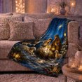 thumbnail image 6 of Snowy Nativity with Donkey Lambs Lanterns and Guiding Star, Peaceful Inspirational Art for Nativity Art Lovers, Cozy Flannel Blanket for Living Room and Guest Room, Christmas Gift, Home Decor, 6 of 9