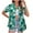 Green, variant on Pincandy Women's Hawaiian Shirts Summer Plus Size Beach Shirt Short Sleeve Button Up Tops Cool Floral Tropical Printed Blouses