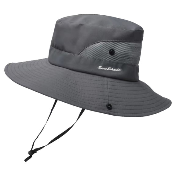 MEICHEN Bucket Hat for Elegant Women Fashion Plain Travelling Sun Hat Ponytail Hole Fisherman Hat Breathable Hiking Hat Women's Accessories Gray