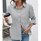 thumbnail image 4 of Ailaofu Women's Blouses Striped Long Sleeve Shirts Button Down Loose Fit Casual Tops, 4 of 7