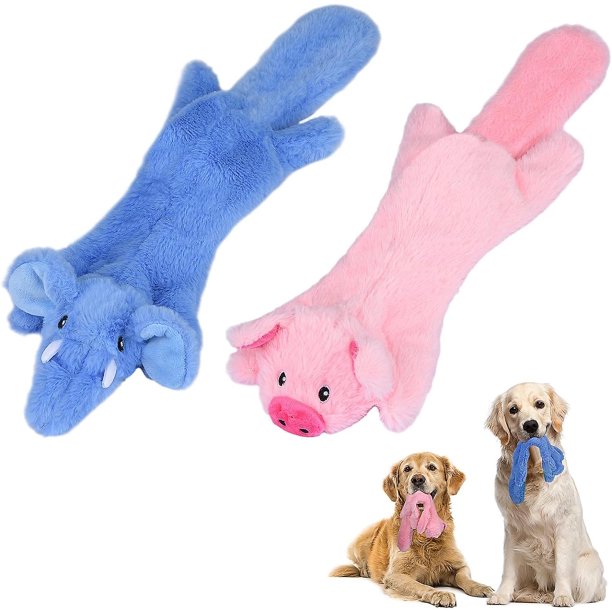Juguetes para perros, juguetes interactivos para perros para el aburrimiento, juguetes para perros chirriantes sin relleno, juguetes duraderos para masticar para perros para limpiar los dien