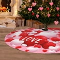 thumbnail image 3 of Valentine''s Day Tree Skirt Christmas Tree Skirts， Pink Heart Suede Xmas Tree Skirt Suitable Floor Decorations for Holiday Party Indoor Outdoor Home Office Valentine''s Day Ornaments 36 Inch, 3 of 6