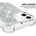 thumbnail image 4 of Compatible with iPhone 12 Mini Case Glitter Liquid Cute Clear Phone Case Floating Quicksand Shockproof Protective Bumper Silicone Soft TPU Case for iPhone 12 Mini 5.4 Inch Love Sliver YB, 4 of 6