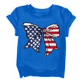 thumbnail image 2 of EnJoCho Boys Girls 4th of July Shirt Cotton Kid Red White and Blue USA American Flag Shirts Comfortable Patriotic Top Printed T-Shirt 4th of July Kids Star Print T-Shirt, 2 of 8