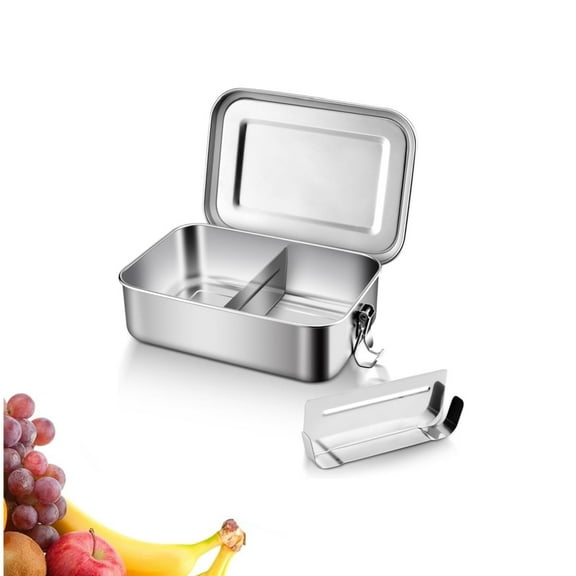 28oz Metal Bento Lunch Box,1Pack Leak-Proof Food Container with Lids,QZS Stainless Steel Lunch Box for Camping Picnic Travel Work