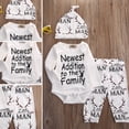 thumbnail image 3 of Kmbangi 3pcs Infant Christmas Clothes Set, White Romper Long Pants + Cap, 3 of 8