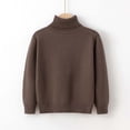 thumbnail image 2 of Dealovy Toddler Baby Sweaters Solid Color Pullover Basic Top Kids Fall High Neck Long Sleeve Cotton Blouses, 2 of 3