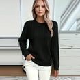 thumbnail image 5 of Womens Sweaters Long Sleeve Fall Soft Lightweight Knit Loose Sweater Tops, 5 of 5