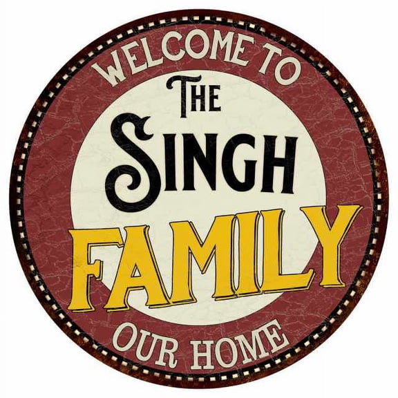 The Singh Family 12" Round Metal Sign Kitchen Game Room Décor 200120038397
