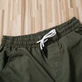 thumbnail image 3 of hirigin Men's Sports Casual Cargo Shorts Drawstring Loose Elastic High Waist Short Pants with Pockets, 3 of 7