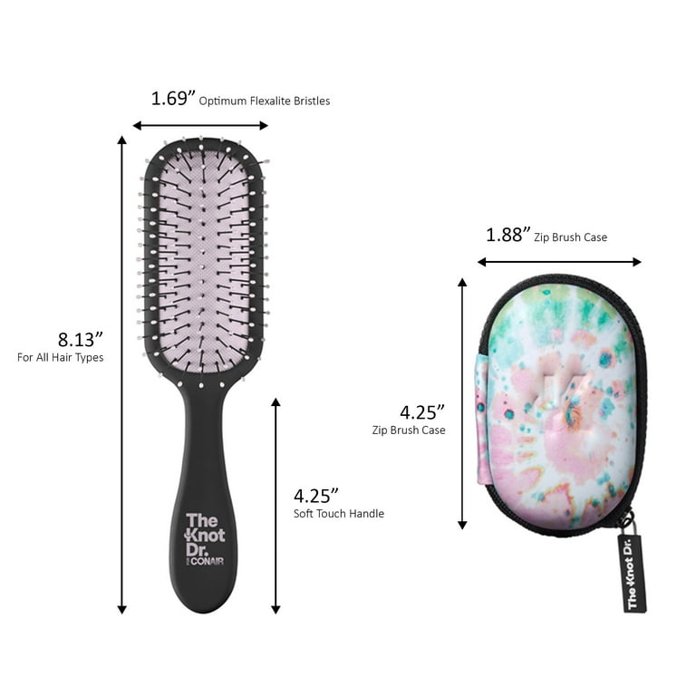 The Knot Dr. for Conair Pro Mini Wet and Dry Detangling Hairbrush