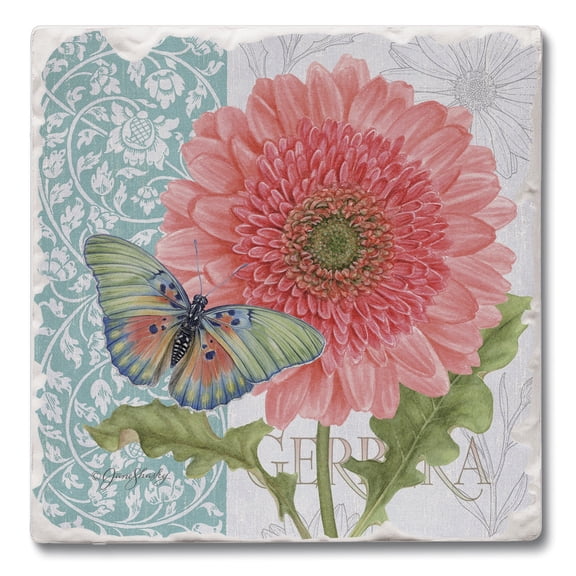 Thirstystone Gerber Daisy Single Tumbled Tile Coaster Create Your Own Set
