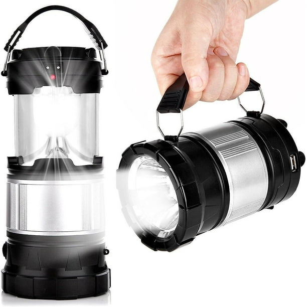 Linterna solar para acampar, linternas de mano recargables y linterna LED plegable para caminatas al aire libre, acampadas y emergencias