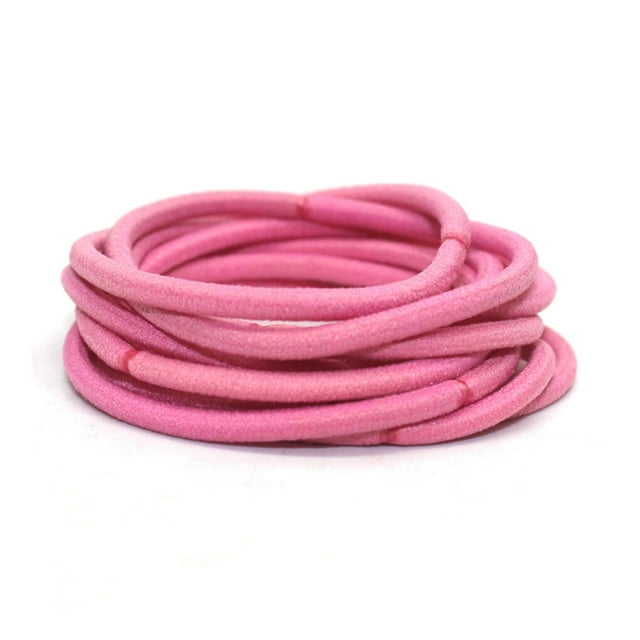 10 Pièces Bandes de Cheveux Mélangés Extensibles Réglables Décoratif Haute Élasticité Titulaire de Queue de Cheval de Protection Filles Accessoires Rose Foncé