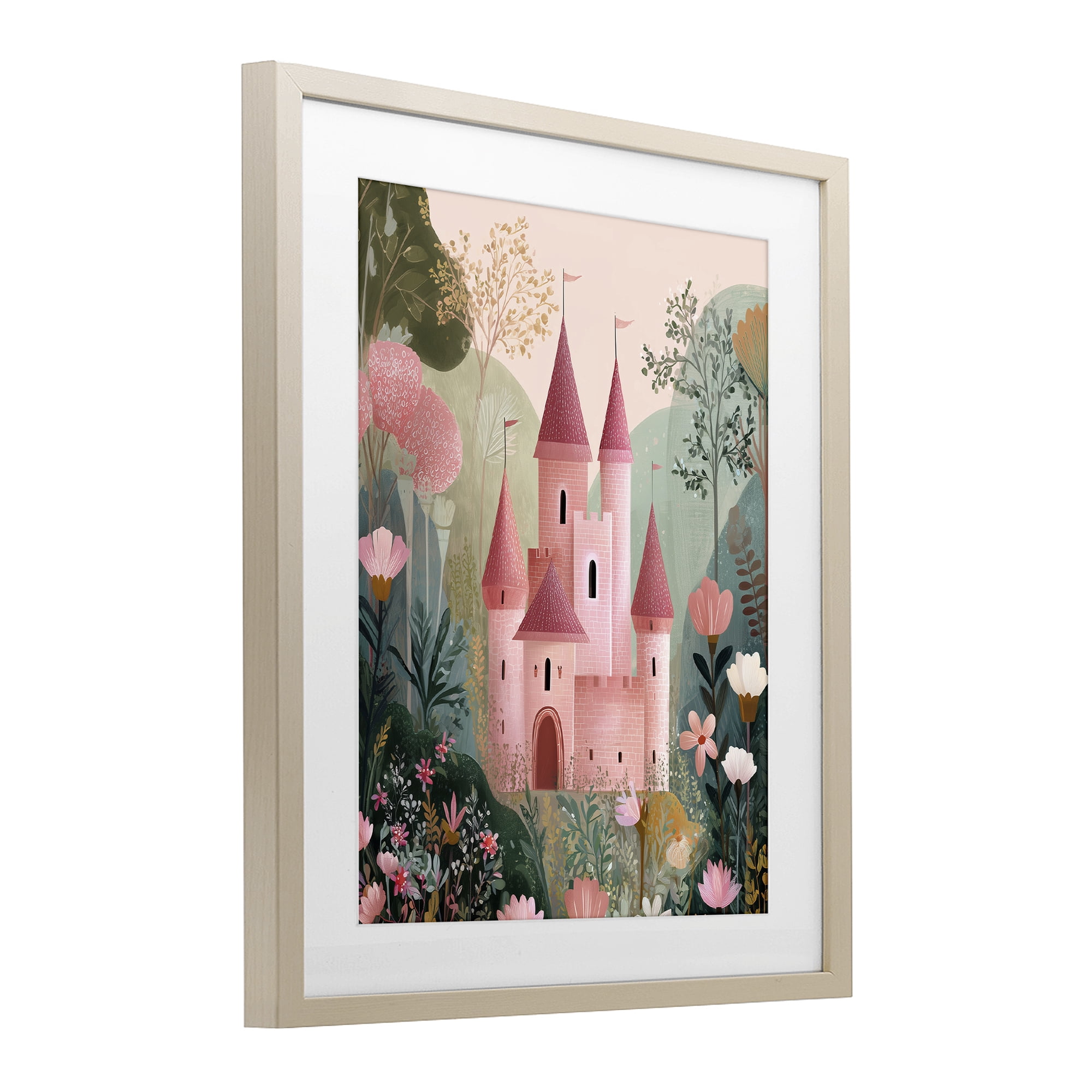 Stupell Industries Castle For A Princess Birch Framed Print Under Glass, design by Christine Simpson Art