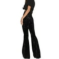thumbnail image 3 of DuAnyozu Womens Warm High Waist Velvet Bell Bottom Wide Leg Pants Trouser, 3 of 5
