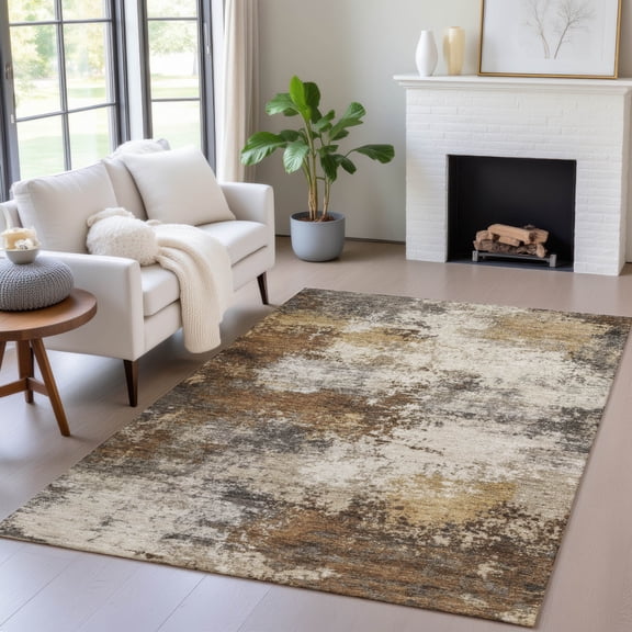 Addison Rugs Chantille Indoor/Outdoor Transitional Abstract Brown Machine Washable Rectangle Rug, 10' x 14'