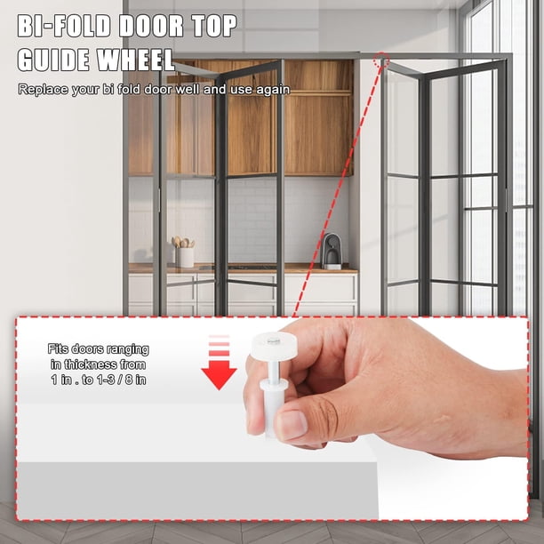Kit De Rails Pour Porte De Grange Coulissante Bi-pliante – 36 Pouces, Nickel Brossé, 2 Portes