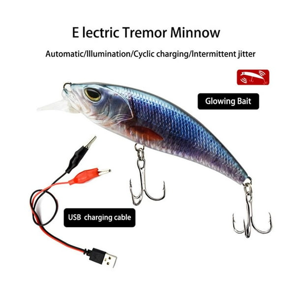 Luminous LED Fishing Lures Electric Rechargeable Green Hard