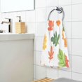 thumbnail image 3 of Yayeee 2 Pack Hand Towels for Bathroom 100% Cotton 16" x 28" Soft Absorbent Kitchen Towel, Green Leaves, 3 of 7