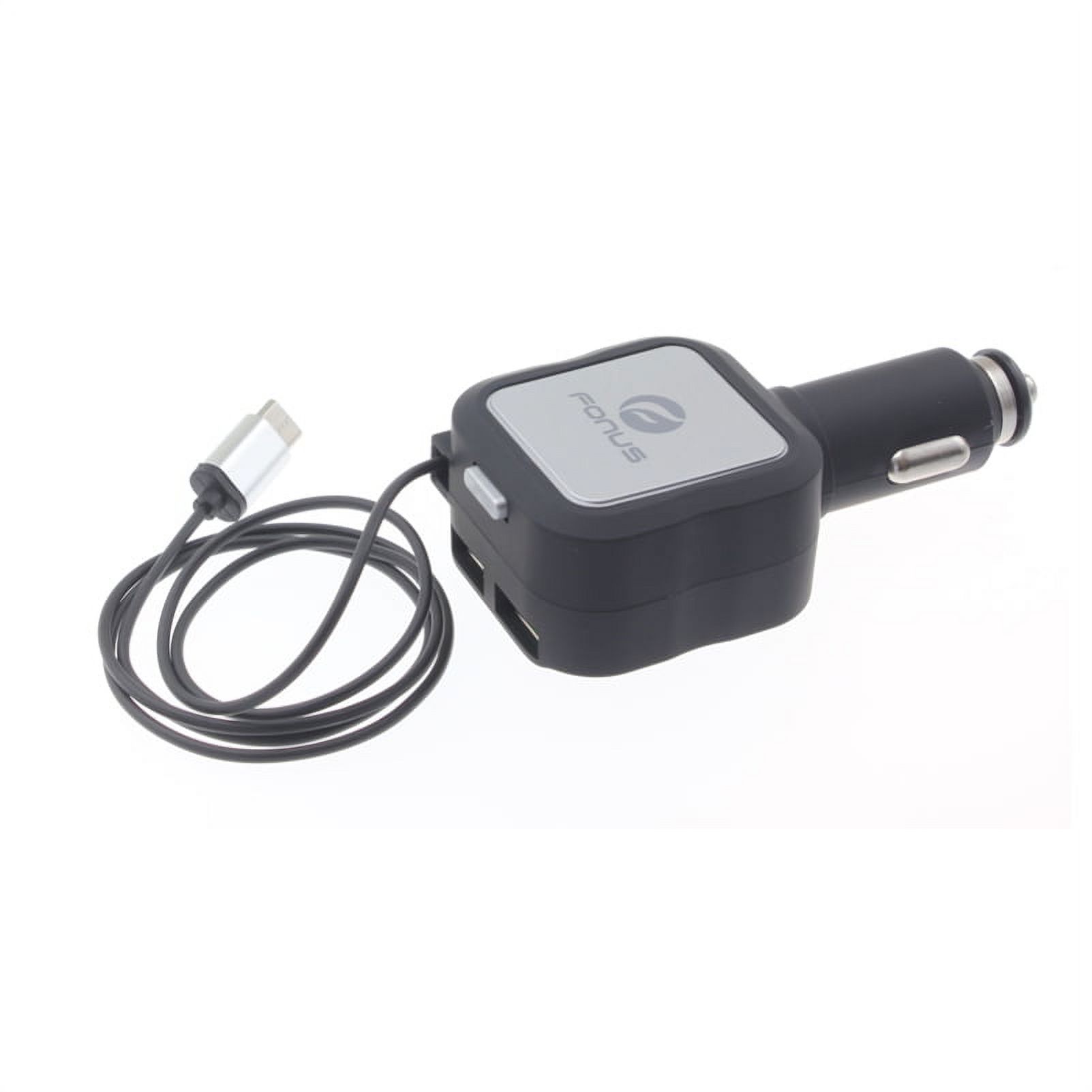 Car Charger Retractable 4.8Amp Type-C 2-Port USB Fast Charge L3Q for Samsung Galaxy Tab S6 10.5 S5e 10.5 S4 10.5 A 10.1 (2019) S9 Plus, S8 Plus, active S10e S10 Plus 5G Note 9 8 10 Plus Fold