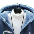 thumbnail image 5 of Zip Up Fleece Jacket For Men Casual Fashion Loose Fit Long Sleeved Hooded Coats Cozy Soft Outdoor Shirts Shacket With Pockets Blue L, 5 of 7